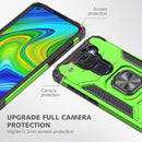 For Xiaomi Redmi Note 9 Magnetic Armor Shockproof TPU + PC Case with Metal Ring Holder(Green)