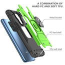 For Xiaomi Redmi Note 9 Magnetic Armor Shockproof TPU + PC Case with Metal Ring Holder(Green)