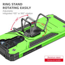 For Xiaomi Redmi Note 9 Magnetic Armor Shockproof TPU + PC Case with Metal Ring Holder(Green)