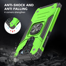 For Xiaomi Redmi Note 9 Magnetic Armor Shockproof TPU + PC Case with Metal Ring Holder(Green)