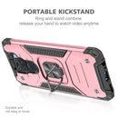 For Xiaomi Redmi Note 9 Magnetic Armor Shockproof TPU + PC Case with Metal Ring Holder(Rose Gold)