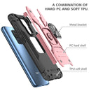 For Xiaomi Redmi Note 9 Magnetic Armor Shockproof TPU + PC Case with Metal Ring Holder(Rose Gold)