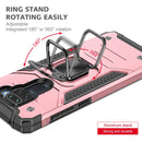 For Xiaomi Redmi Note 9 Magnetic Armor Shockproof TPU + PC Case with Metal Ring Holder(Rose Gold)
