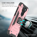 For Xiaomi Redmi Note 9 Magnetic Armor Shockproof TPU + PC Case with Metal Ring Holder(Rose Gold)