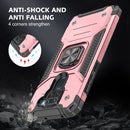 For Xiaomi Redmi Note 9 Magnetic Armor Shockproof TPU + PC Case with Metal Ring Holder(Rose Gold)