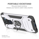 For Xiaomi Redmi Note 9 Magnetic Armor Shockproof TPU + PC Case with Metal Ring Holder(Silver)