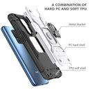 For Xiaomi Redmi Note 9 Magnetic Armor Shockproof TPU + PC Case with Metal Ring Holder(Silver)
