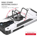 For Xiaomi Redmi Note 9 Magnetic Armor Shockproof TPU + PC Case with Metal Ring Holder(Silver)