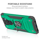 For Xiaomi Redmi Note 9 Magnetic Armor Shockproof TPU + PC Case with Metal Ring Holder(Dark Green)