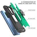For Xiaomi Redmi Note 9 Magnetic Armor Shockproof TPU + PC Case with Metal Ring Holder(Dark Green)