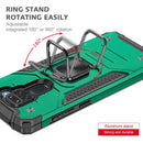 For Xiaomi Redmi Note 9 Magnetic Armor Shockproof TPU + PC Case with Metal Ring Holder(Dark Green)