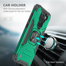 For Xiaomi Redmi Note 9 Magnetic Armor Shockproof TPU + PC Case with Metal Ring Holder(Dark Green)