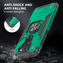 For Xiaomi Redmi Note 9 Magnetic Armor Shockproof TPU + PC Case with Metal Ring Holder(Dark Green)