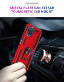 For Samsung Galaxy A12 5G Shockproof TPU + PC Protective Case with 360 Degree Rotating Holder(Red)