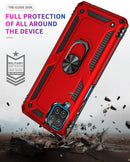 For Samsung Galaxy A12 5G Shockproof TPU + PC Protective Case with 360 Degree Rotating Holder(Red)