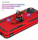 For Samsung Galaxy A12 5G Shockproof TPU + PC Protective Case with 360 Degree Rotating Holder(Red)