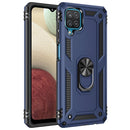 For Samsung Galaxy A12 5G Shockproof TPU + PC Protective Case with 360 Degree Rotating Holder(Blue)