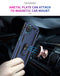 For Samsung Galaxy A12 5G Shockproof TPU + PC Protective Case with 360 Degree Rotating Holder(Blue)