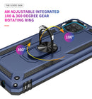For Samsung Galaxy A12 5G Shockproof TPU + PC Protective Case with 360 Degree Rotating Holder(Blue)
