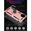 For Samsung Galaxy A12 5G Shockproof TPU + PC Protective Case with 360 Degree Rotating Holder(Rose Gold)