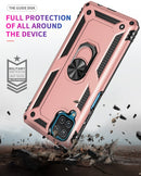 For Samsung Galaxy A12 5G Shockproof TPU + PC Protective Case with 360 Degree Rotating Holder(Rose Gold)