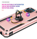 For Samsung Galaxy A12 5G Shockproof TPU + PC Protective Case with 360 Degree Rotating Holder(Rose Gold)