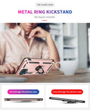 For Samsung Galaxy A12 5G Shockproof TPU + PC Protective Case with 360 Degree Rotating Holder(Rose Gold)