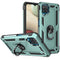 For Samsung Galaxy A12 5G Shockproof TPU + PC Protective Case with 360 Degree Rotating Holder(Dark Green)