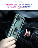 For Samsung Galaxy A12 5G Shockproof TPU + PC Protective Case with 360 Degree Rotating Holder(Dark Green)