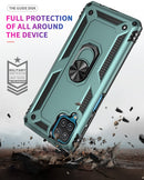 For Samsung Galaxy A12 5G Shockproof TPU + PC Protective Case with 360 Degree Rotating Holder(Dark Green)