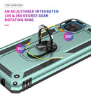 For Samsung Galaxy A12 5G Shockproof TPU + PC Protective Case with 360 Degree Rotating Holder(Dark Green)