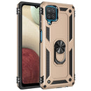 For Samsung Galaxy A12 5G Shockproof TPU + PC Protective Case with 360 Degree Rotating Holder(Gold)