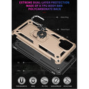For Samsung Galaxy A12 5G Shockproof TPU + PC Protective Case with 360 Degree Rotating Holder(Gold)