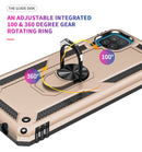 For Samsung Galaxy A12 5G Shockproof TPU + PC Protective Case with 360 Degree Rotating Holder(Gold)