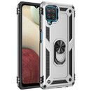 For Samsung Galaxy A12 5G Shockproof TPU + PC Protective Case with 360 Degree Rotating Holder(Silver)