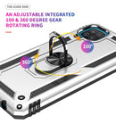For Samsung Galaxy A12 5G Shockproof TPU + PC Protective Case with 360 Degree Rotating Holder(Silver)