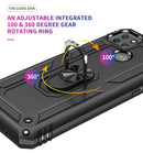 For Motorola Moto G9 Power Shockproof TPU + PC Protective Case with 360 Degree Rotating Holder(Black)