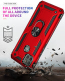 For Motorola Moto G9 Power Shockproof TPU + PC Protective Case with 360 Degree Rotating Holder(Red)