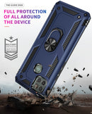 For Motorola Moto G9 Power Shockproof TPU + PC Protective Case with 360 Degree Rotating Holder(Blue)