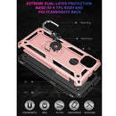 For Motorola Moto G9 Power Shockproof TPU + PC Protective Case with 360 Degree Rotating Holder(Rose Gold)