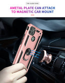 For Motorola Moto G9 Power Shockproof TPU + PC Protective Case with 360 Degree Rotating Holder(Rose Gold)