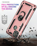 For Motorola Moto G9 Power Shockproof TPU + PC Protective Case with 360 Degree Rotating Holder(Rose Gold)