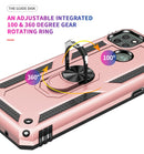 For Motorola Moto G9 Power Shockproof TPU + PC Protective Case with 360 Degree Rotating Holder(Rose Gold)