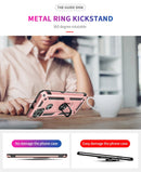 For Motorola Moto G9 Power Shockproof TPU + PC Protective Case with 360 Degree Rotating Holder(Rose Gold)