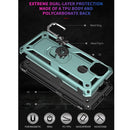 For Motorola Moto G9 Power Shockproof TPU + PC Protective Case with 360 Degree Rotating Holder(Dark Green)
