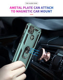 For Motorola Moto G9 Power Shockproof TPU + PC Protective Case with 360 Degree Rotating Holder(Dark Green)