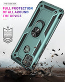 For Motorola Moto G9 Power Shockproof TPU + PC Protective Case with 360 Degree Rotating Holder(Dark Green)