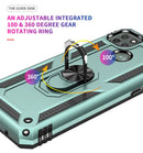 For Motorola Moto G9 Power Shockproof TPU + PC Protective Case with 360 Degree Rotating Holder(Dark Green)