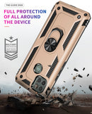 For Motorola Moto G9 Power Shockproof TPU + PC Protective Case with 360 Degree Rotating Holder(Gold)