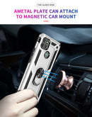 For Motorola Moto G9 Power Shockproof TPU + PC Protective Case with 360 Degree Rotating Holder(Silver)